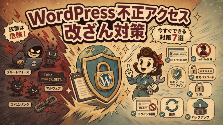 WordPress不正アクセス・改ざん被害の実態と今すぐできる対策7選