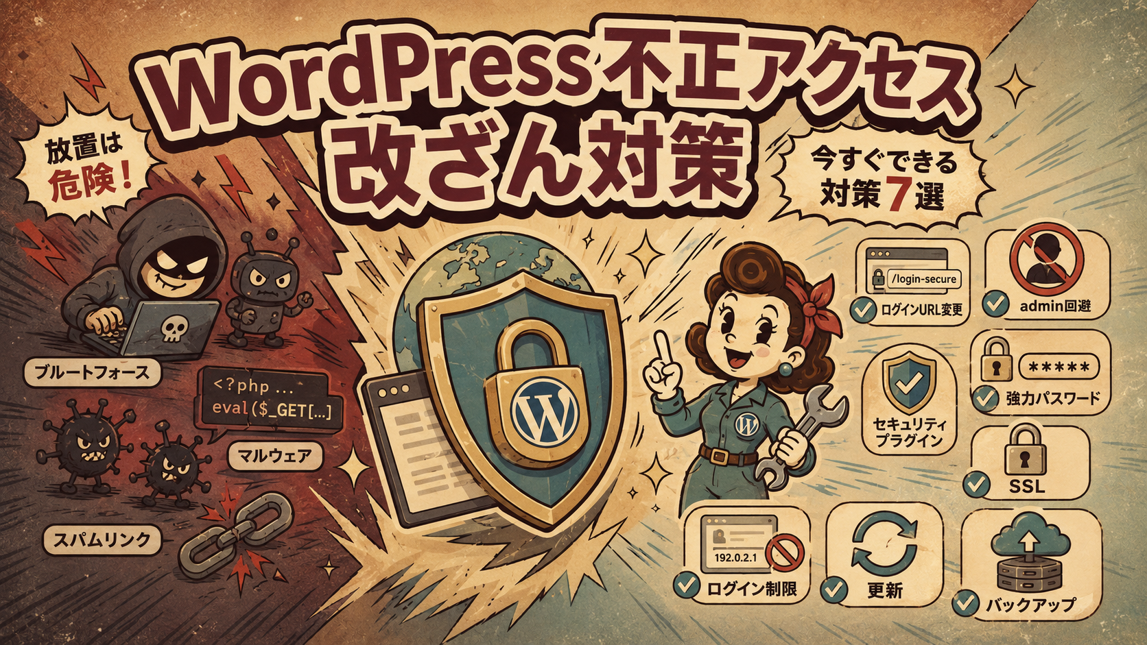WordPress不正アクセス・改ざん被害の実態と今すぐできる対策7選